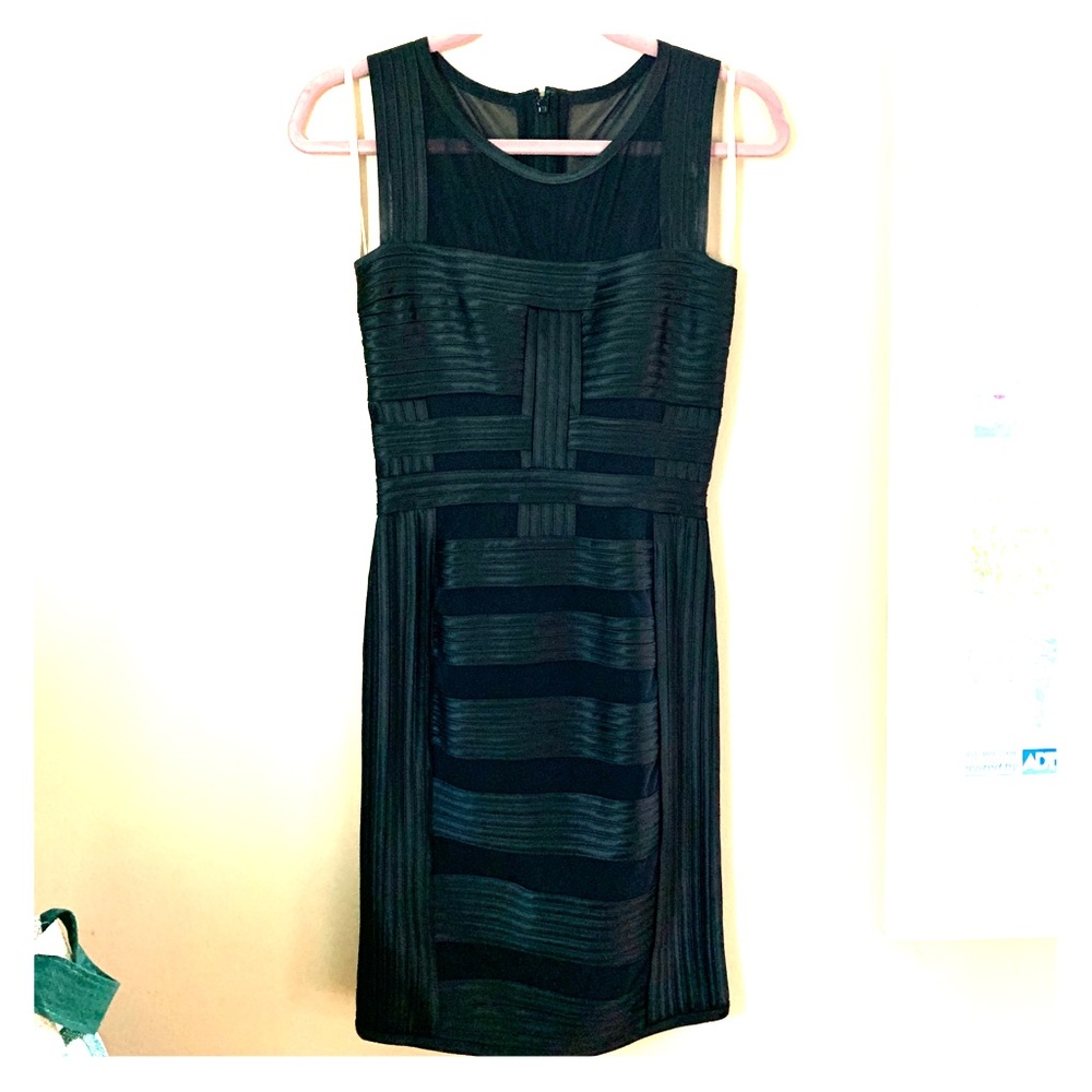 Halston Heritage black bondage dress